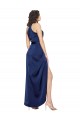 Fábrica de Cetim Sedoso Cabeçada Comprimento Chão Sem Mangas Linha A Vestidos de Madrinha / Vestidos de Noite / Vestidos de Festa