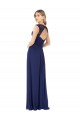 Fábrica de Buraco da fechadura Chiffon Decote V Comprimento Chão Mangas Curtas Vestidos de Madrinha