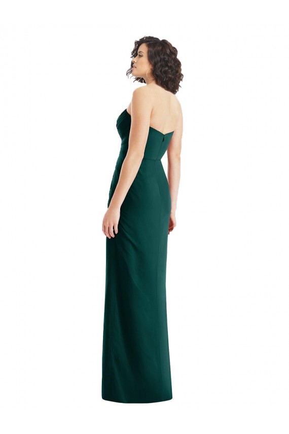 Fábrica de Lombar Chiffon Amor Comprimento Chão Sem Mangas Sempre Verde Vestidos de Madrinha