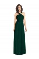 Fábrica de Chiffon Cabeçada Comprimento Chão Sem Mangas Sempre Verde Longo Vestidos de Madrinha