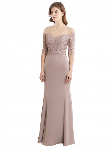 Fábrica de Buraco da fechadura Chiffon & Renda Amor Comprimento Chão Mangas 1/2 Vestidos de Madrinha