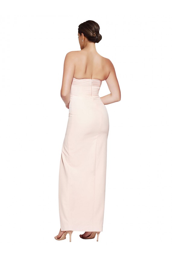 Fábrica de Lombar Cetim Elástico Decote Capuz Comprimento Chão Sem Mangas Longo Vestidos de Madrinha / Vestidos de Noite / Vestidos de Festa