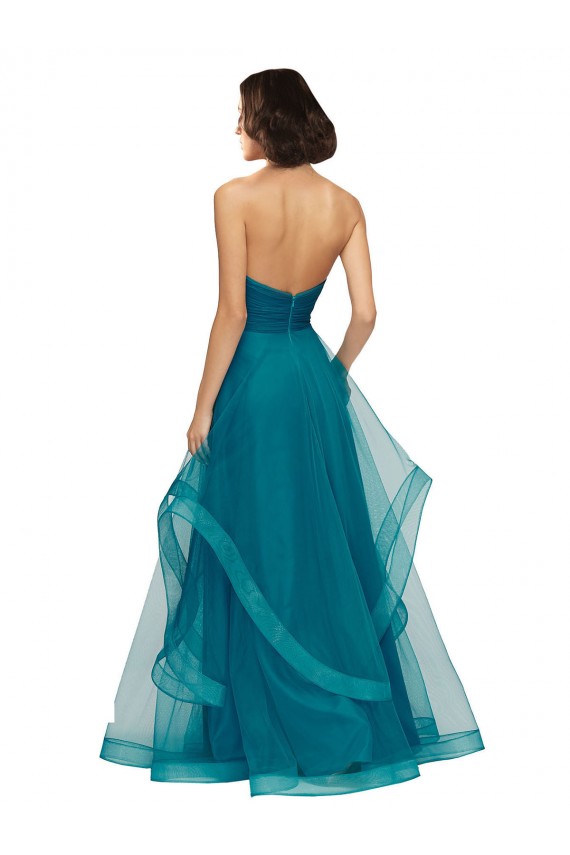 Fábrica de Tule Amor Comprimento Chão Sem Mangas Linha A Longo Vestidos de Madrinha