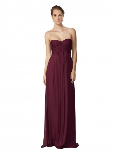 Fábrica de Chiffon Amor Comprimento Chão Sem Mangas Vestidos de Madrinha / Vestidos Formais