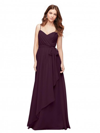 Fábrica de Chiffon Decote V Comprimento Chão Sem Mangas Vestido de Festa / Vestido de Madrinha