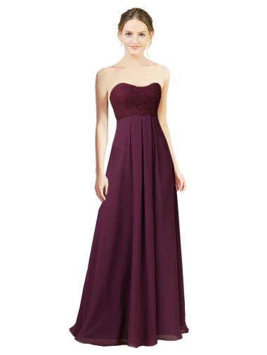 Fábrica de Chiffon Amor Comprimento Chão Sem Mangas Linha A Vestido de Madrinha