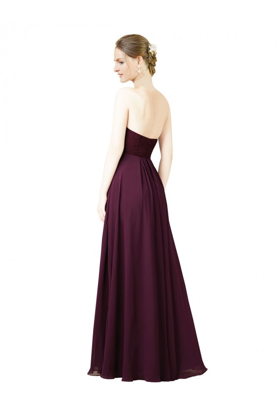 Fábrica de Chiffon Amor Comprimento Chão Sem Mangas Linha A Vestido de Madrinha