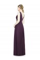 Fábrica de Chiffon Decote V Comprimento Chão Sem Mangas Vestido de Madrinha / Vestido de Noite