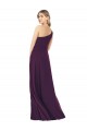 Fábrica de Chiffon Um Ombro Comprimento Chão Sem Mangas Vestido de Madrinha / Vestido de Baile