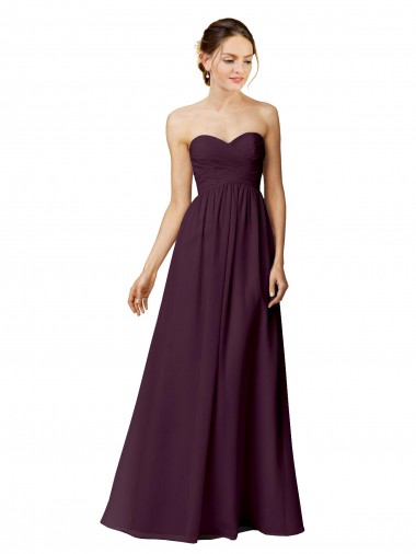 Fábrica de Chiffon Amor Comprimento Chão Sem Mangas Uva Vestidos de Madrinha