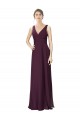 Fábrica de Chiffon & Renda Decote V Comprimento Chão Sem Mangas Vestidos de Madrinha