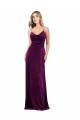 Fábrica de Criss Cruz Veludo Elástico Colher Comprimento Chão Sem Mangas Vestidos de Madrinha / Vestidos de Noite / Vestidos de Festa