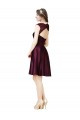 Fábrica de Abrir de volta Cetim & Renda Decote Quadrado Comprimento Joelho Sem Mangas Vestidos de Madrinha / Vestidos de Cocktail / Vestidos de Homecoming