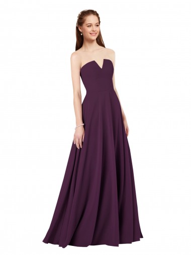 Fábrica de Lombar Chiffon Sem alças Comprimento Chão Sem Mangas Vestidos de Madrinha