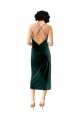 Fábrica de Criss Cruz Veludo Elástico Alças finas Comprimento Midi Sem Mangas Vestidos de Madrinha / Vestidos de Noite / Vestidos de Festa