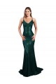 Fábrica de Lombar Lantejoulas Decote V Comprimento Chão Sem Mangas Vestidos de Madrinha / Vestidos de Noite / Vestidos de Festa