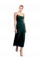 Fábrica de Lombar Veludo Elástico Alças finas Comprimento Midi Sem Mangas Vestidos de Madrinha / Vestidos de Festa / Vestidos de Cocktail / Vestidos de Homecoming