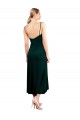 Fábrica de Lombar Veludo Elástico Alças finas Comprimento Midi Sem Mangas Vestidos de Madrinha / Vestidos de Festa / Vestidos de Cocktail / Vestidos de Homecoming