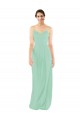 Fábrica de Buraco da fechadura Chiffon Decote V Comprimento Chão Sem Mangas Verde Menta Vestidos de Madrinha
