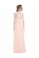 Fábrica de Buraco da fechadura Chiffon & Renda Amor Comprimento Chão Sem Mangas Linha A Vestidos de Madrinha