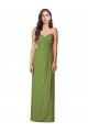Fábrica de Chiffon Amor Comprimento Chão Sem Mangas Verde Oliva Vestidos de Madrinha