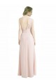 Fábrica de Chiffon Um Ombro Comprimento Chão Sem Mangas Linha A Longo Vestidos de Madrinha