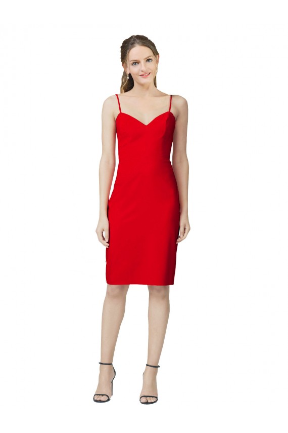 Fábrica de Crepe Esticado Amor Comprimento Cocktail Sem Mangas Vestidos de Madrinha / Vestidos de Noite / Vestidos de Festa