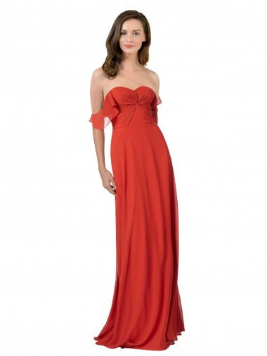 Fábrica de Costas em V Chiffon Amor Comprimento Chão Sem Mangas Vestidos de Madrinha