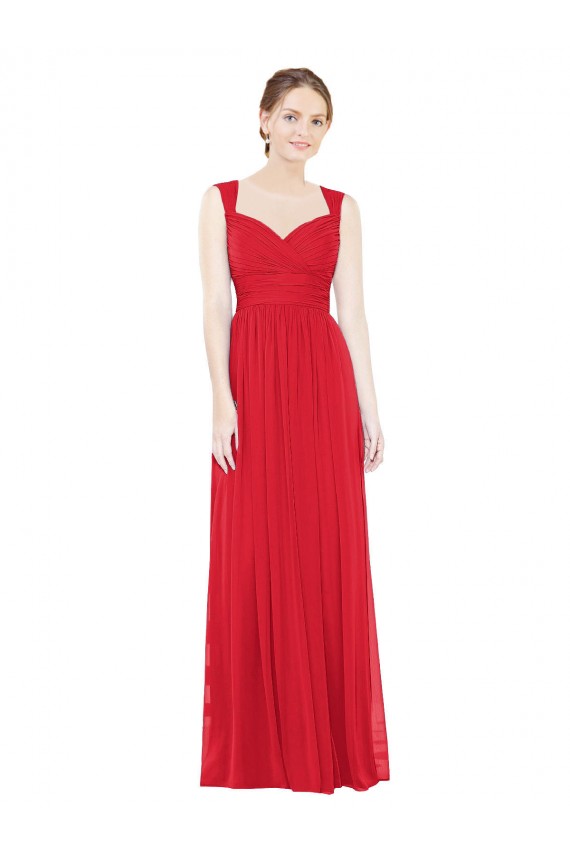 Fábrica de Chiffon Amor Comprimento Chão Sem Mangas Vestidos de Madrinha / Vestidos de Baile