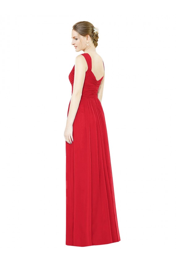 Fábrica de Chiffon Amor Comprimento Chão Sem Mangas Vestidos de Madrinha / Vestidos de Baile
