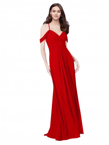 Fábrica de Criss Cruz Chiffon Decote V Comprimento Chão Sem Mangas Vermelho Escuro Vestidos de Madrinha