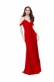 Fábrica de Criss Cruz Chiffon Decote V Comprimento Chão Sem Mangas Vermelho Escuro Vestidos de Madrinha