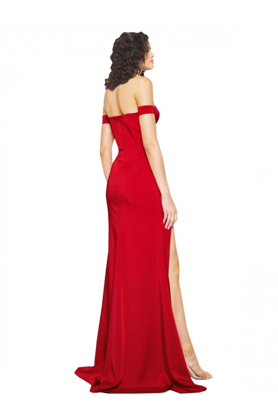 Fábrica de Cetim Sedoso Fora do Ombro Comprimento Chão Sem Mangas Longo Vestidos de Madrinha / Vestidos de Noite / Vestidos de Festa