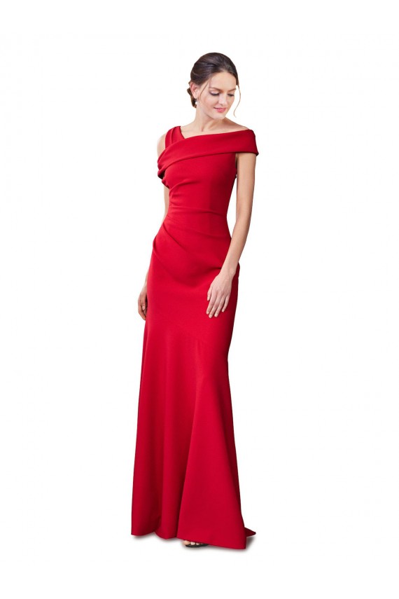 Fábrica de Crepe Esticado Comprimento Chão Sem Mangas Vestidos de Madrinha / Vestidos de Noite / Vestidos de Festa