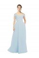 Fábrica de Chiffon Fora do Ombro Comprimento Chão Sem Mangas Vestidos de Madrinha / Vestidos de Baile