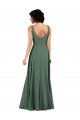 Fábrica de Lombar Chiffon Decote V Comprimento Chão Sem Mangas Coluna Vestidos de Madrinha