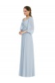 Fábrica de Chiffon Fora do Ombro Comprimento Chão Mangas Bispo, Mangas Bufantes Vestidos de Madrinha / Vestidos de Noite
