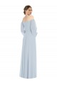 Fábrica de Chiffon Fora do Ombro Comprimento Chão Mangas Bispo, Mangas Bufantes Vestidos de Madrinha / Vestidos de Noite