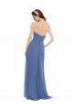 Fábrica de Chiffon Amor Comprimento Chão Sem Mangas Windsor Azul Vestidos de Madrinha