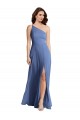 Fábrica de Chiffon Um Ombro Comprimento Chão Sem Mangas Longo Vestidos de Madrinha / Vestidos de Noite